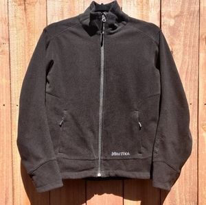 Marmot Fleece Windstopper Full Zip Jacket Winter Warm Small Black Pockets